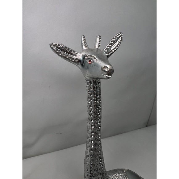 Set Of Vtg Poompuhar Indian‎ Folk Art Decorative Giraffes Silver Tone 7.5” - Picture 8 of 14